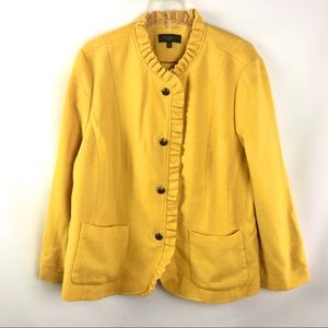 Talbots | Saffron Yellow Ruffles Peplum Blazer 22W